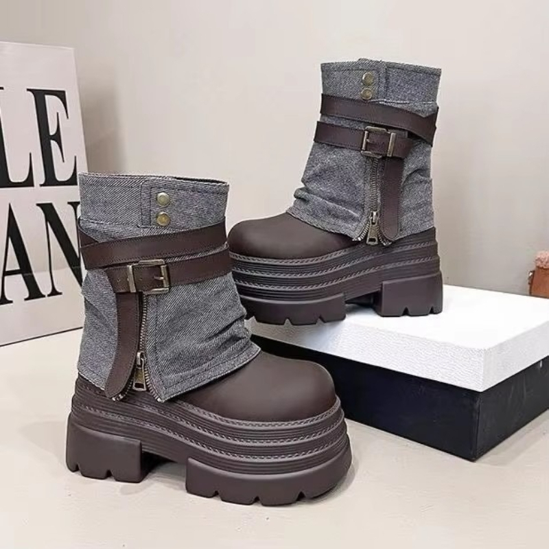 Sneaker Zone - Stivali Corti Donna con Tacco Alto